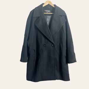 Vintage Kristen Blake Studio Collection Black Lambswool Classic Coat Size 1XL